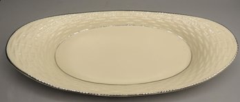 Lenox Porcelain Oval Dish Hand Decorated With Platinum