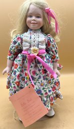 Goebel Doll Club Bette Ball Blond Floral Dress.