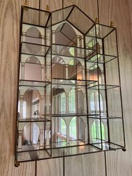 Wall Hanging Mirrored Curio Display Shelf