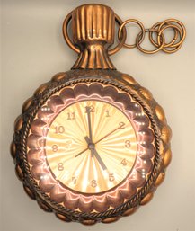 Tochigi Tokei Co. Ltd. Copper Pocket Watch Style Wall Clock