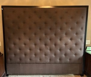 Brown Tufted Upholstered King Headboard