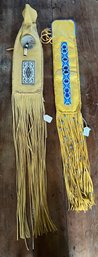 Navajo Elk Hide Pipe Bags By Liz Welch - 2 Pieces