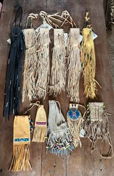 Native American Handmade Ceremonial Pouches - 11 Pieces