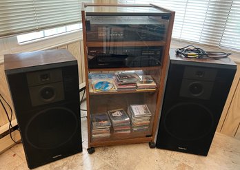 Complete Stereo System Including Technics Speakers, Sony CD Player & Onkyo Amplifier & Cd's