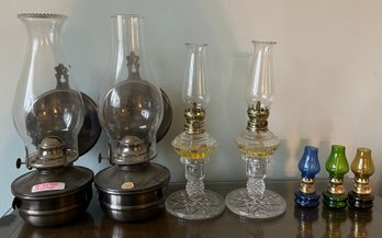 Vintage Assorted Oil Lamps - 7 Pieces