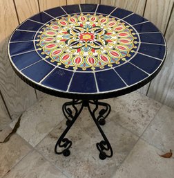 Mosaic Tile Top Side Table