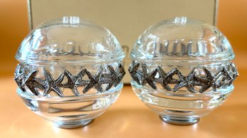 L'Objet Platinum Starfish Spice Jewels With Salvaski Crystals 2 Piece Lot (discontinued)
