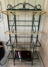 Gold Tone 4 Shelf Bakers Rack