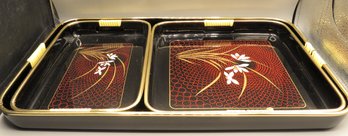 Lacquered Serving Trays - Set Of 3