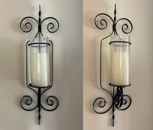 Bristol Clear Crackle Sconces - 2 Pieces