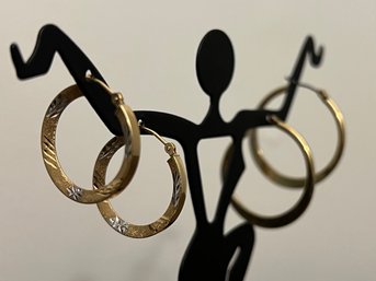 Gold Toned Hoops - 2 Pairs