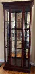 Ethan Allen Georgian Court Curio Display Cabinet With Glass Shelves