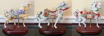 Lenox 1989 Carousel Horse, Lenox 1993 Christmas Carousel Horse & Lenox 1997 Noel Carousel - 3 Pieces