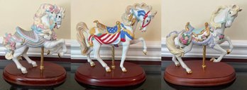 Lenox 1987 Legacy Carousel Horse , Lenox 1991 Patriotic Horse & Lenox 1995 Ivory Elegance Horse - 3 Pieces