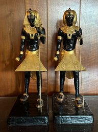 Egyptian Museum Edward Marshall Boehm Tutankhamun Guardian Figurines #44-A & 44-B - 2 Pieces