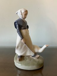 Royal Copenhagen Figurine Girl With Goose