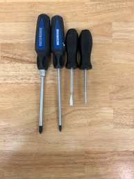 Assorted Lot Of Screwdrivers, 4 Piece Lot