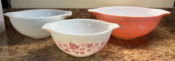 Pyrex Pink Gooseberry Cinderella Mixing Bowls