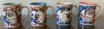 Mint 3 Chic Square Cat Coffee Mugs - 4 Piece Lot