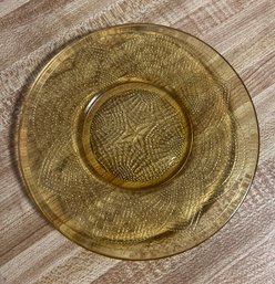 Starburst Amber Glass Plates - 5 Pieces