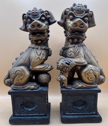 Foo Dog Chinese Art Bookends Pair Sculpture