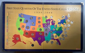 First State Quarters Of The United States Collectors Map 1999-2008