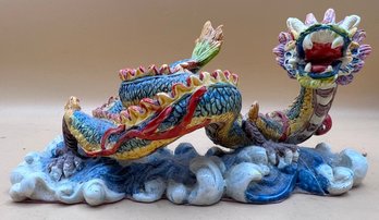 Multi Colored Dragon On Cloud Felt Bottom