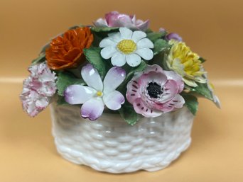 Royal Doulton Bone China England Flower Basket Figurine