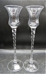 Mikasa Crystal Stemmed Candle Holders - Set Of 2
