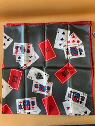 '21' Club Jockey Playing Cards XXIX Print Scarf  By Ray Strauss, RARE
