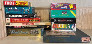 Assorted Board Games, Family Feud, Monopoly, Catch Phrase - 12 Pieces