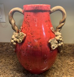 Grapevine Handle Ceramic Vase