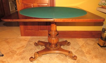 Wood Pedestal Opening Card Table