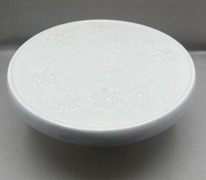 Hallmark Holiday Snowflake Ceramic Cake Stand