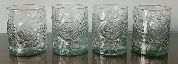 Fruit Embossed Drinking Glasses - 4 Pieces