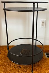2 Tier Black Metal Round Side Table