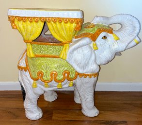 Glazed Terracotta Elephant Garden Seat