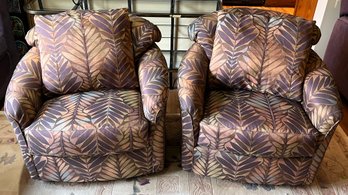Klaussner Swivel Rocker Club Chairs - 2 Piece Set