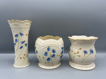 Lenox Blue Bell Flower Vases - 3 Pieces