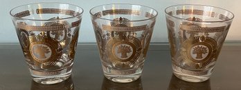 Mid-century Culver Styled Glasses - 3 Pieces