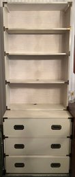 Campaign Styled Open Book Case & 3 Drawer Dresser - 4 Pieces