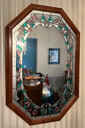 Vintage Stained Glass Styled Mirror