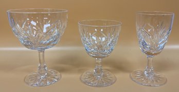 Crystal Cut Wine Glasses - 18 Pieces