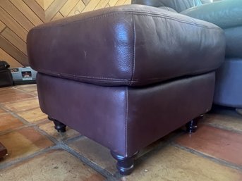 Brown Leather Ottoman