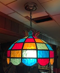 Tiffany Style Stained Glass Hanging Pool Table Lamp