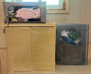 Assorted Crafting Fabrics - 3 Bins