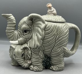 Vintage Japan Mother And Child Elephant Teapot