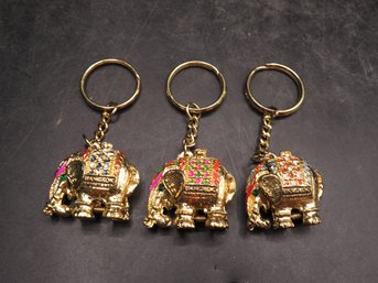 Elephant Key Chains - Set Of 3 - Bangkok/thailand