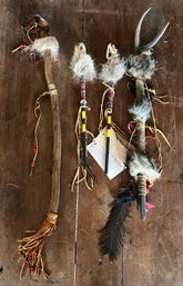 Native American Ceremonial Dance Sticks - 4 Pieces