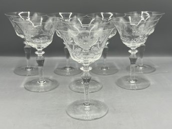 Crystal Etched Glasses - 8 Pieces